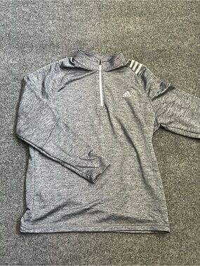 Adidas Men’s Heather Gray Golf Quarter Zip, 100% Polyester, XL
